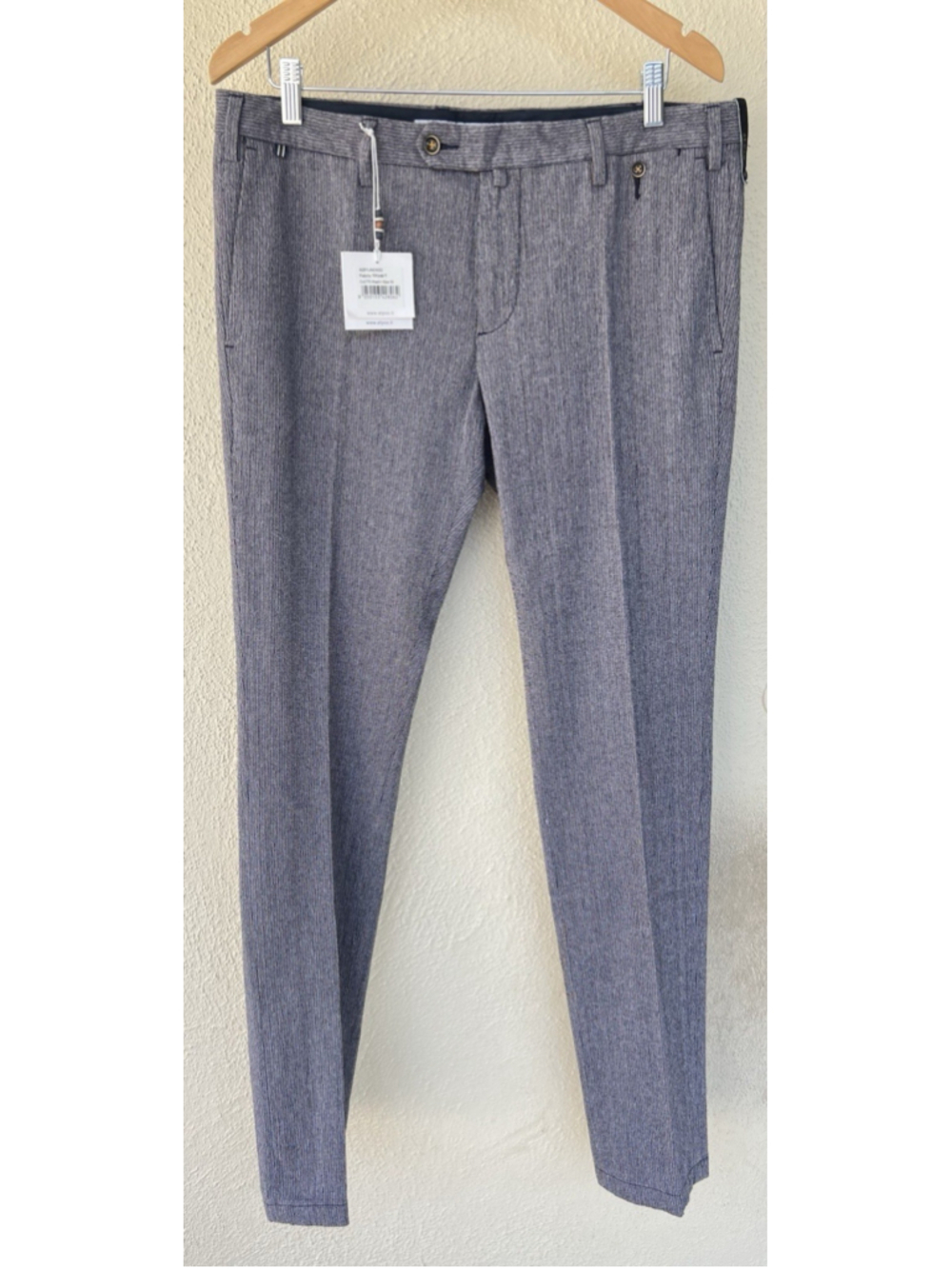 AT.P.CO Blue White Stripe Tapered Jack Pants Regular Fit Flat Front 50 Large